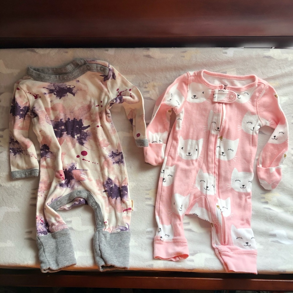 Lot of 2 newborn sleepers for baby girl